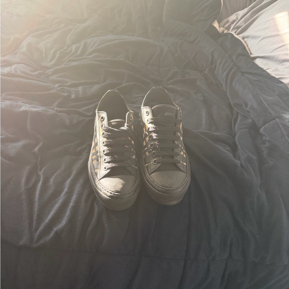 Burberry Black and Tan Sneakers